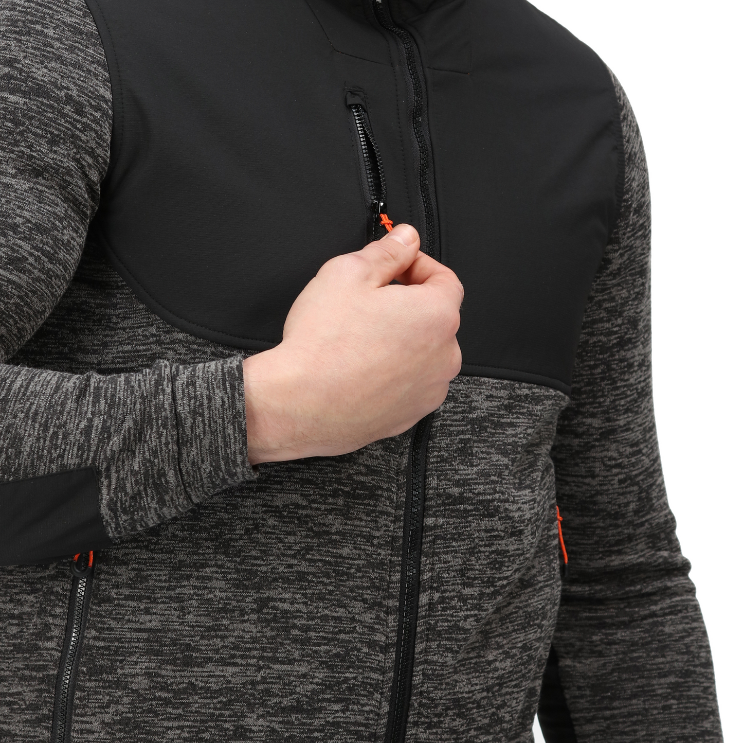 Regatta TRF624 L hoody jacka Heist hybrid askgrå Marl svart L Silver