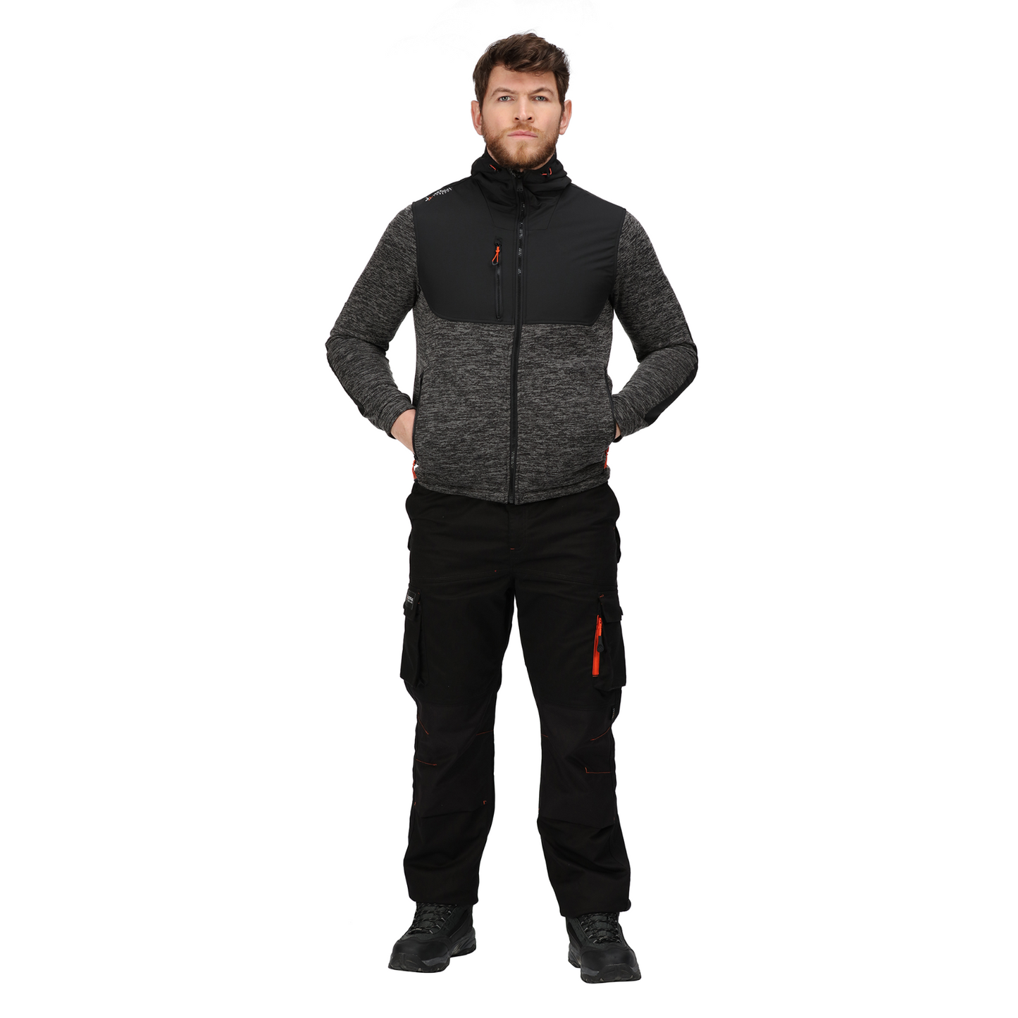 Regatta TRF624 L hoody jacka Heist hybrid askgrå Marl svart L Silver