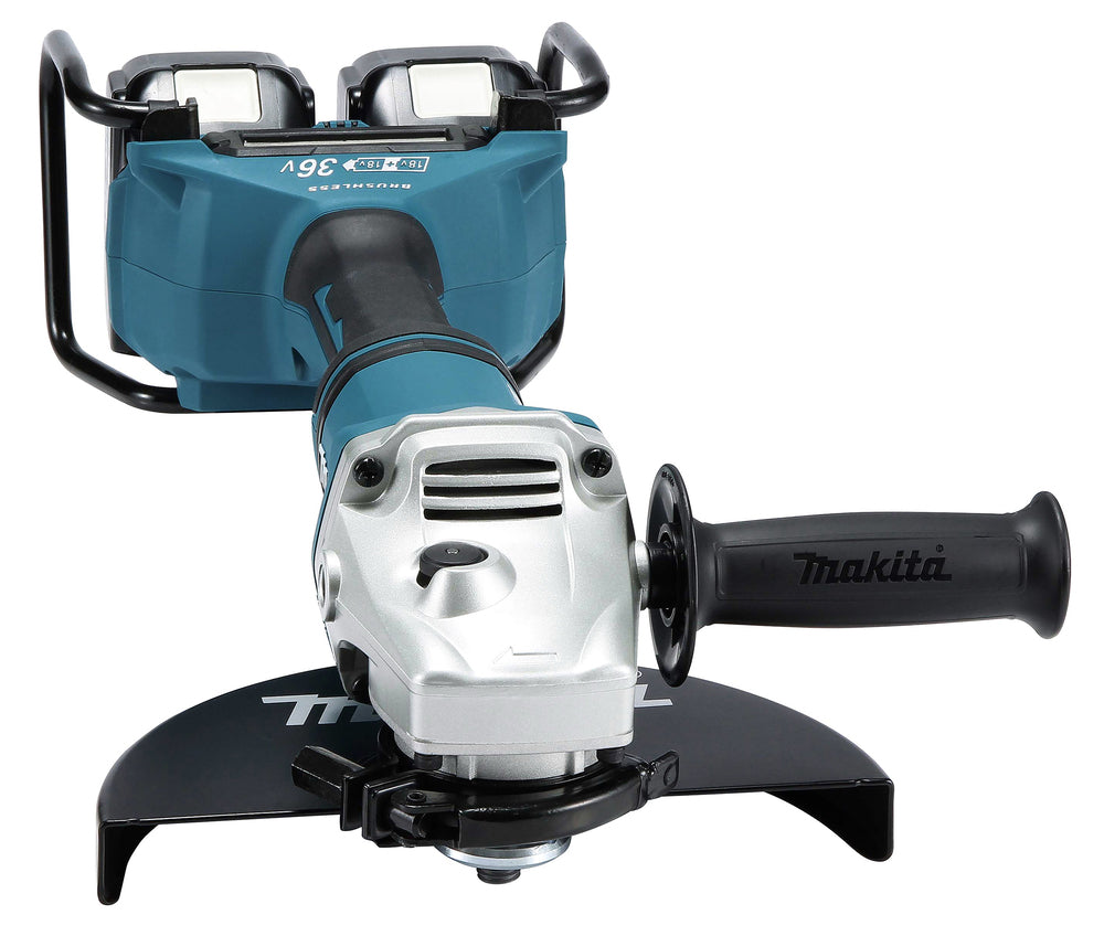 Makita DGA900Z Vinkelslip 18V/36V 230 mm Kolborstfri – Silver – Batteri och laddare ingår