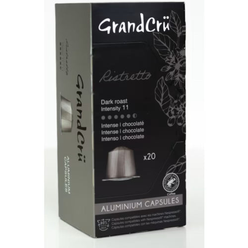 Grand Cru Ristretto Dark Roast Aluminium Capsules - Dark Roast Coffee Capsules 20p