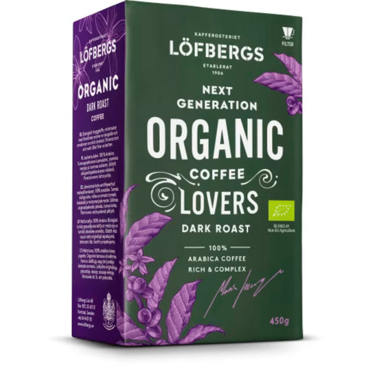 Löfbergs Dark Roast Bryggkaffe - Organic Dark Roast Coffee 450g