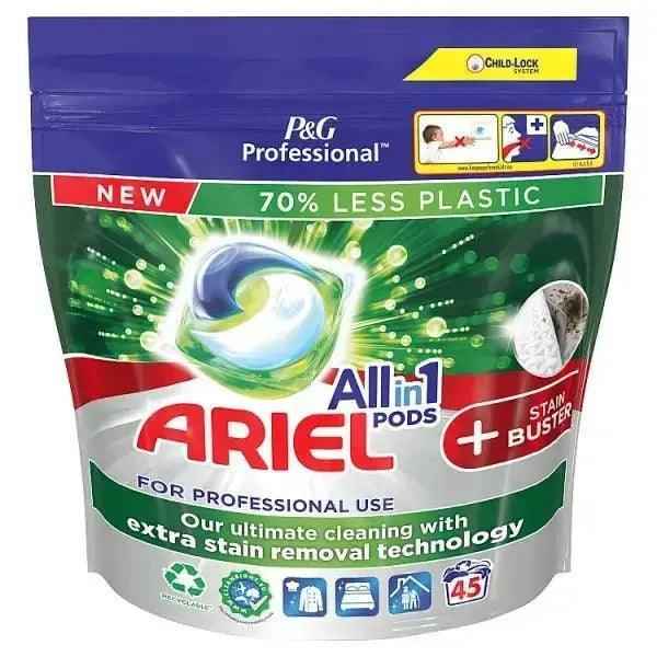 Ariel Professionell Kapslar Flytande tvättmedel Kapslar Stain Buster 45 Tvättar