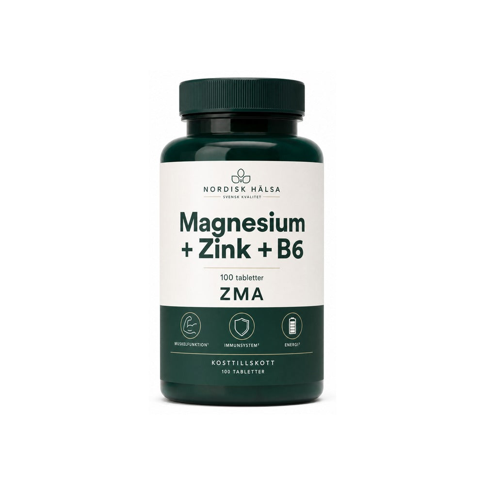 Magnesium + Zink + B6 – 100 Tabletter